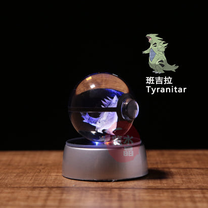 Pokemon Crystal Ball 3D Pikachu Gengar Mew Mewtwo Lamp Base Pokeball Crystal Pokemon Glass Ball Figure Night Light Birthday Gift