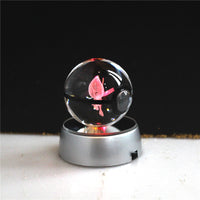 Pokemon Crystal Ball 3D Pikachu Gengar Mew Mewtwo Lamp Base Pokeball Crystal Pokemon Glass Ball Figure Night Light Birthday Gift