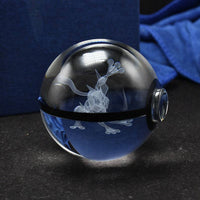 Pokemon Crystal Ball 3D Pikachu Gengar Mew Mewtwo Lamp Base Pokeball Crystal Pokemon Glass Ball Figure Night Light Birthday Gift